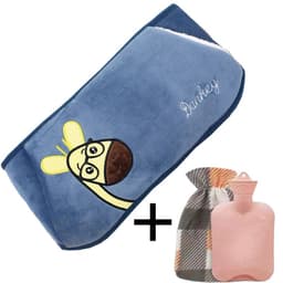 image-Hot Water Bottle with Plush Belt for Heating Therapy