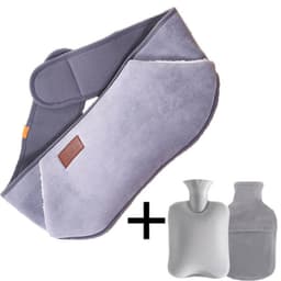 image-Hot Water Bottle with Plush Belt for Heating Therapy