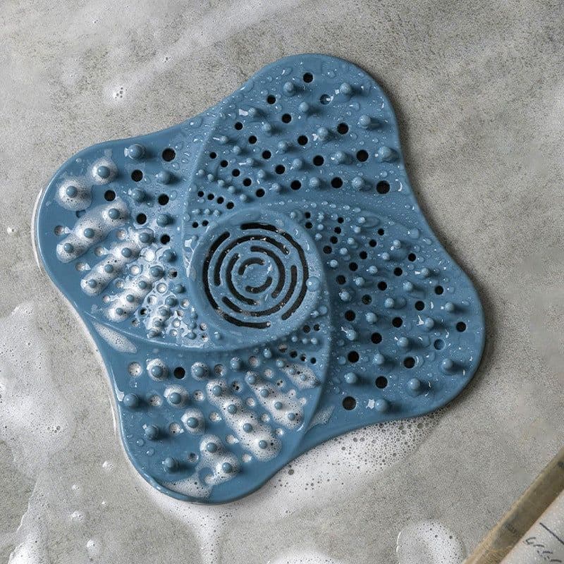 image-H.L HL33232 TPR Suction Cup Floor Drain Hair Filter Cover Blue