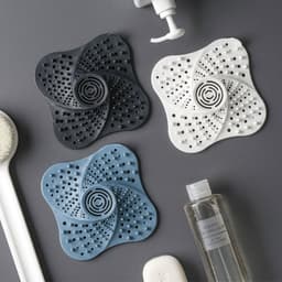 image-H.L HL33232 TPR Suction Cup Floor Drain Hair Filter Cover Blue