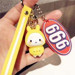 image-Rubber Rabbit Keychain Bag Pendant Gift
