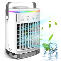 image-Portable USB Air Cooler Fan with Humidifier and Spray