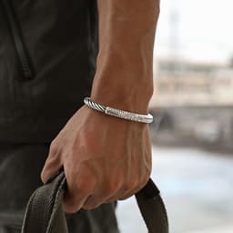 image-Six-Character Mantra Heart Sutra Open Bracelet Men's Retro Twisted