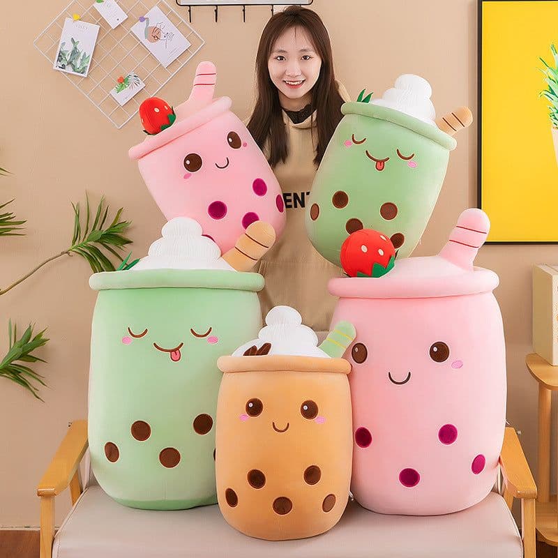 image-Plush Milk Tea Cup Doll Pillow 70cm Short Plush PP Cotton Fill