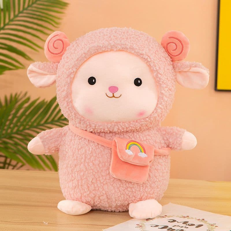 image-Rainbow Wool Plush Lamb Doll 80cm Super Soft Toy