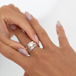 image-Heart Spinning Ring Alloy Couple Style Love Trumpet Ring W245