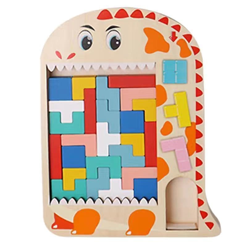 image-3D Wooden Tetris Puzzle Educational Toy for Kids 4-6 Years