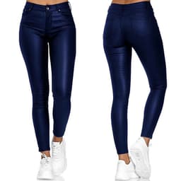image-Women's High Waist PU Leather Pencil Pants - Beijue Tapered Casual Trousers