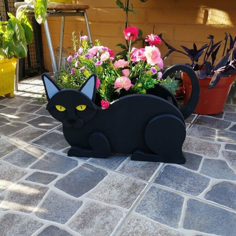 image-Cat Planter Pot Garden Art Decoration Animal Flower Pot
