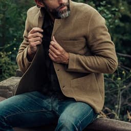 image-Men's Solid Color Casual Jacket Long Sleeve Loose Fit Spring Fall