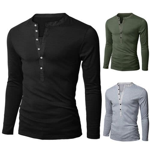 image-Men's Long Sleeve Polo Shirt Slim Fit Solid Color Casual Top