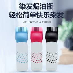 image-Hair Dye Comb Bottle Applicator 17cm Blue Hairdressing Tool