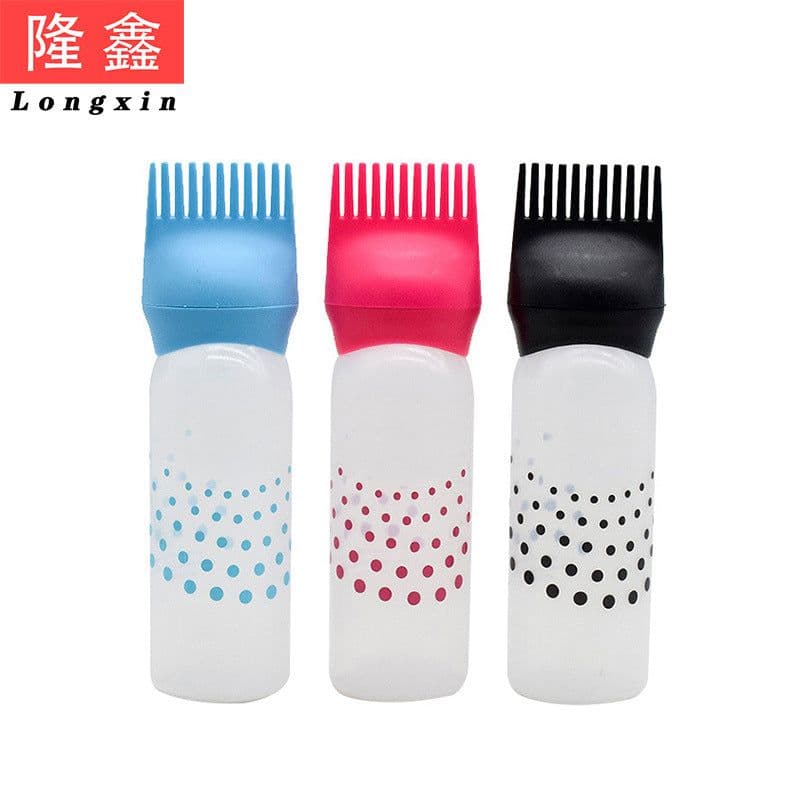image-Hair Dye Comb Bottle Applicator 17cm Blue Hairdressing Tool