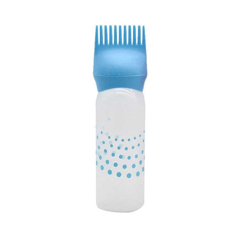 image-Hair Dye Comb Bottle Applicator 17cm Blue Hairdressing Tool