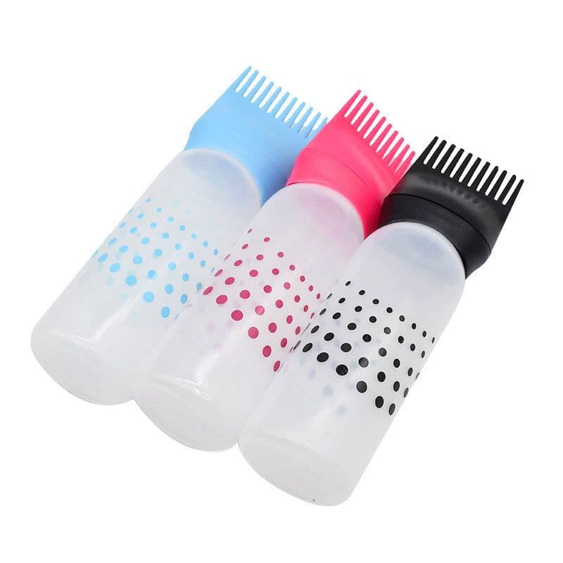 image-Hair Dye Comb Bottle Applicator 17cm Blue Hairdressing Tool