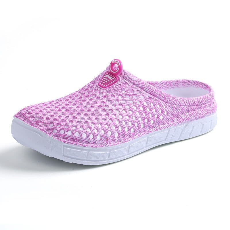 image-Women's Hollow Breathable Beach Clogs Summer Flat Slip-On Sandals
