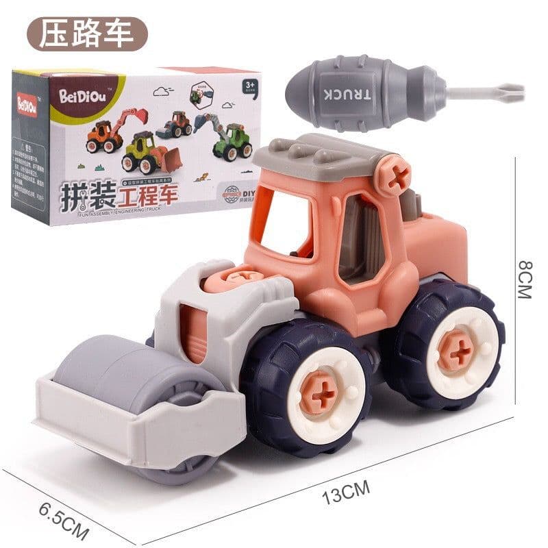 image-Children's DIY Excavator Construction Toy - Detachable Assembly Educational Vehicle