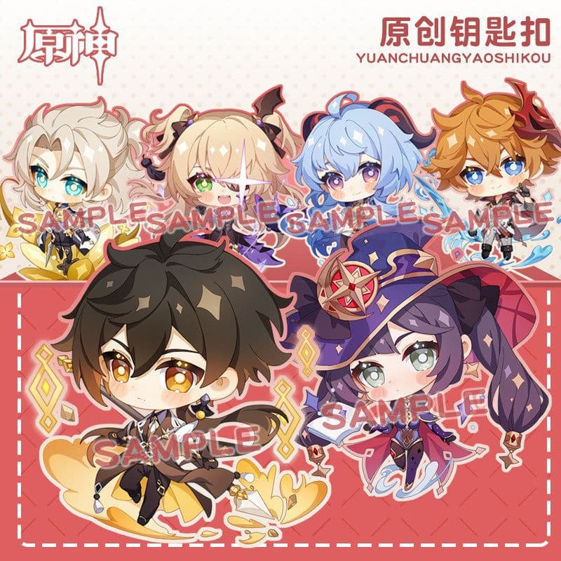 image-Genshin Impact Acrylic Keychain Characters Collection