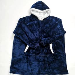 image-Unisex Hooded Fleece Blanket Hoodie - Solid Color Outdoor Leisure