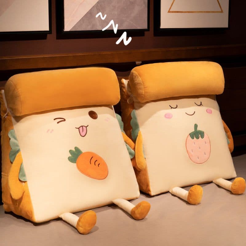 image-Plush Cartoon Lumbar Pillow with PP Cotton Fill - Removable Washable