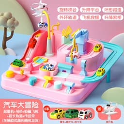 image-SNAEN Rail Car Adventure Track Set with 5 Vehicles for Kids 4-6