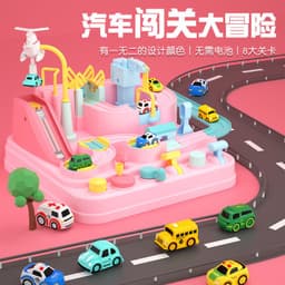 image-SNAEN Rail Car Adventure Track Set with 5 Vehicles for Kids 4-6
