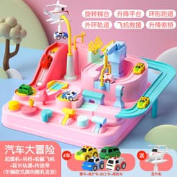 image-SNAEN Rail Car Adventure Track Set with 5 Vehicles for Kids 4-6