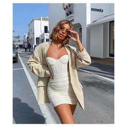 image-Women's Mesh Pleated Backless Suspender Dress