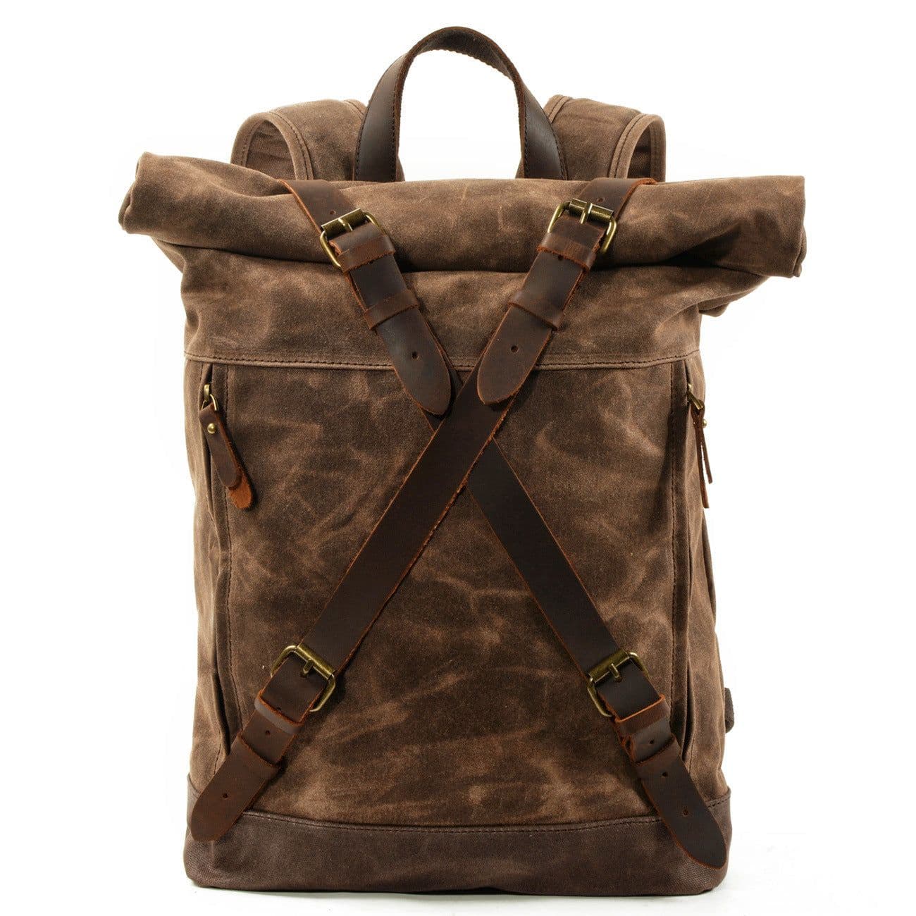 image-MUCHUAN Canvas Backpack Men's 20-35L Waterproof Travel Hiking Bag