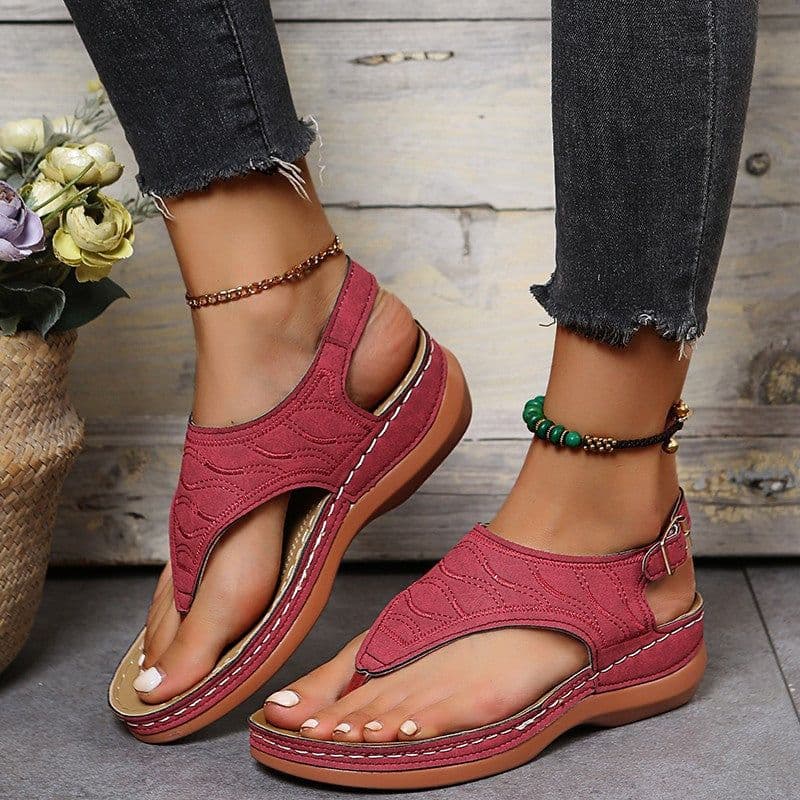 image-Women's Roman Style Buckle Sandals Plus Size 43