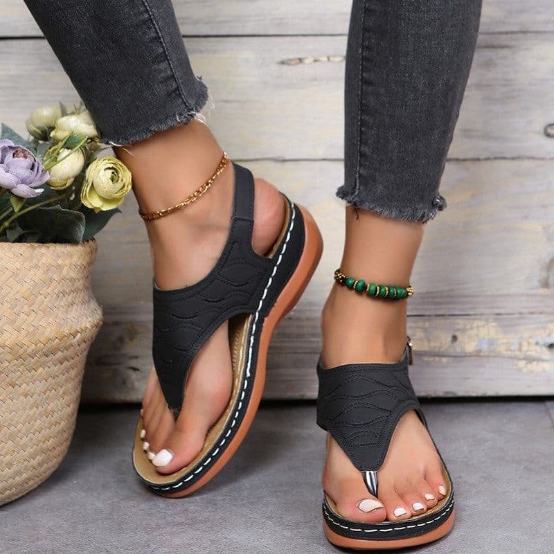 image-Women's Roman Style Buckle Sandals Plus Size 43