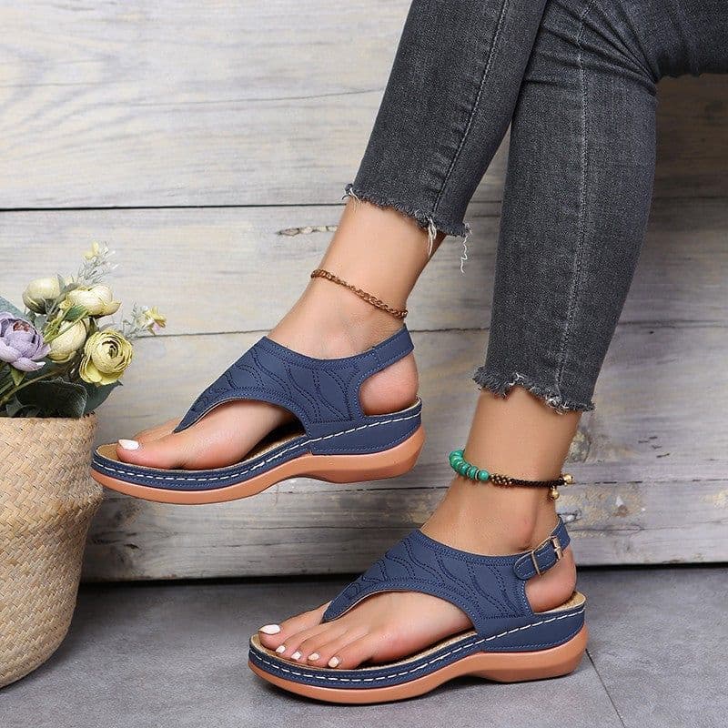 image-Women's Roman Style Buckle Sandals Plus Size 43