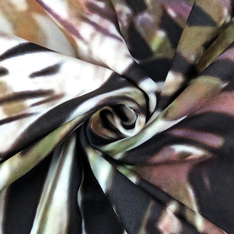 image-FAGADOER Plus Size V Neck Bandage Long Dress XL-5XL Print Vestidos
