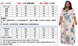 image-FAGADOER Plus Size V Neck Bandage Long Dress XL-5XL Print Vestidos