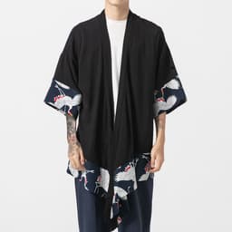 image-Men's Chinese Style Hanfu Tang Suit Kimono Robe Summer Sunscreen Cloak