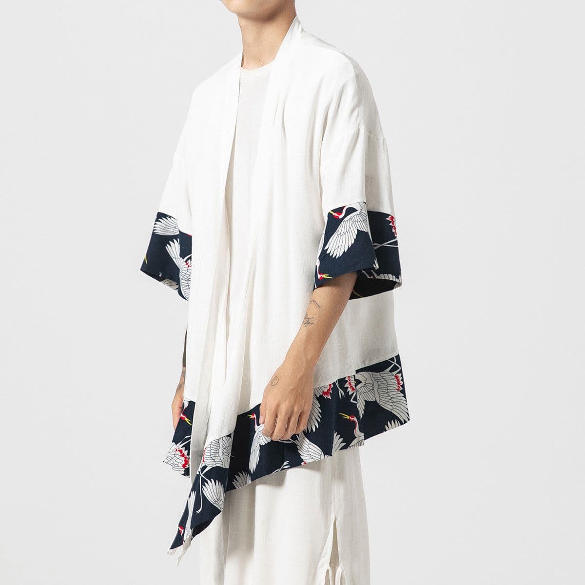 image-Men's Chinese Style Hanfu Tang Suit Kimono Robe Summer Sunscreen Cloak