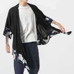 image-Men's Chinese Style Hanfu Tang Suit Kimono Robe Summer Sunscreen Cloak