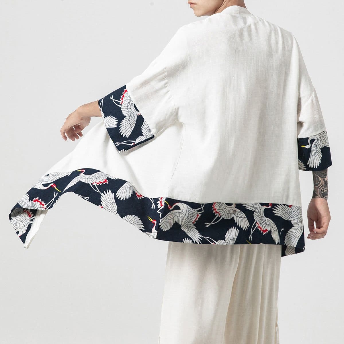 image-Men's Chinese Style Hanfu Tang Suit Kimono Robe Summer Sunscreen Cloak
