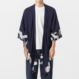 image-Men's Chinese Style Hanfu Tang Suit Kimono Robe Summer Sunscreen Cloak