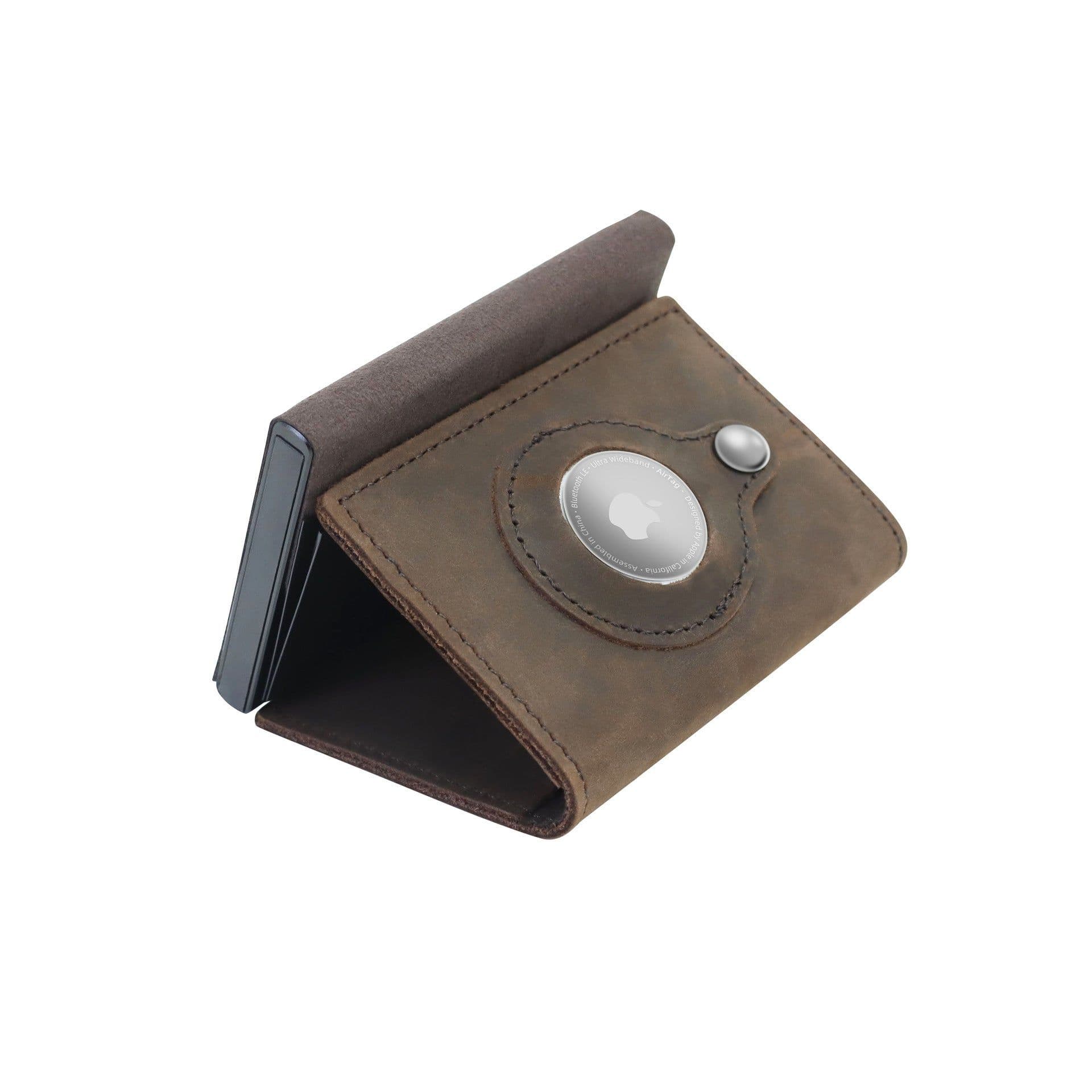 image-Automatic Pop-Up Leather Card Wallet Anti-Magnetic RFID Blocking