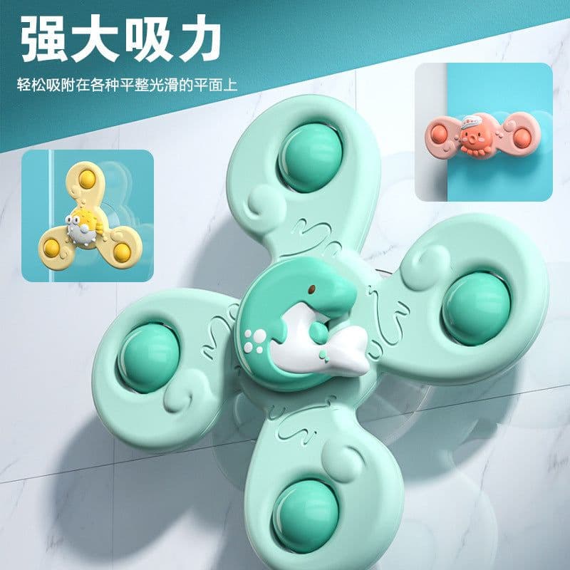 image-Baby Bath Spinning Toy with Suction Cup and Music