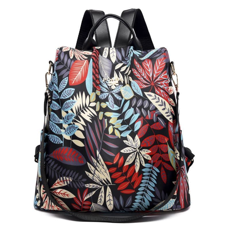 image-Women's Oxford Cloth Backpack Large Capacity School Travel Bag