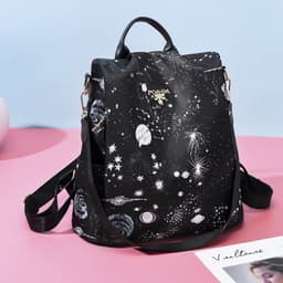 image-Women's Oxford Cloth Backpack Large Capacity School Travel Bag