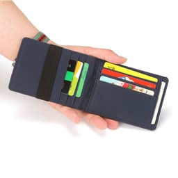 image-Short Wallet Brown PU Leather Solid Color