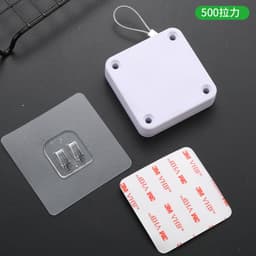 image-Automatic Pull Rope Door Closer for Sliding Bedroom Doors White