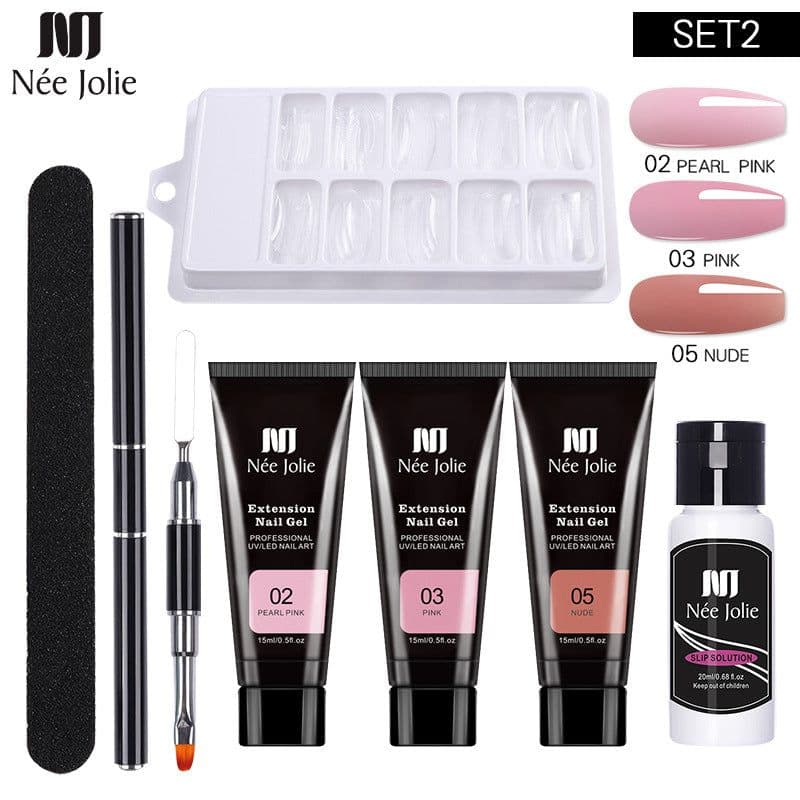 image-NeeJolie Nail Extension Gel Set 15-Piece Crystal Phototherapy Glue