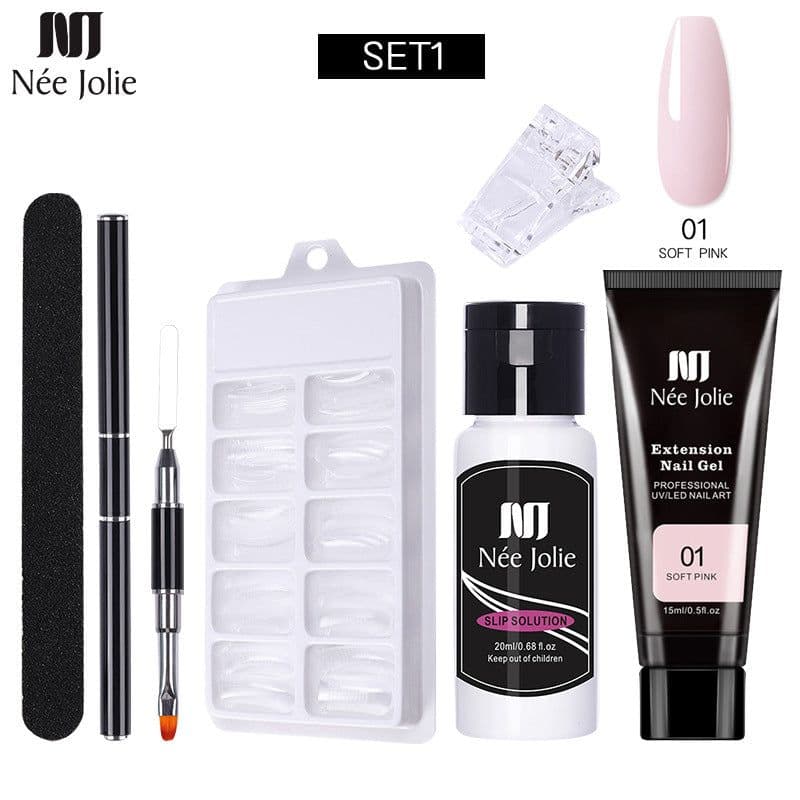 image-NeeJolie Nail Extension Gel Set 15-Piece Crystal Phototherapy Glue