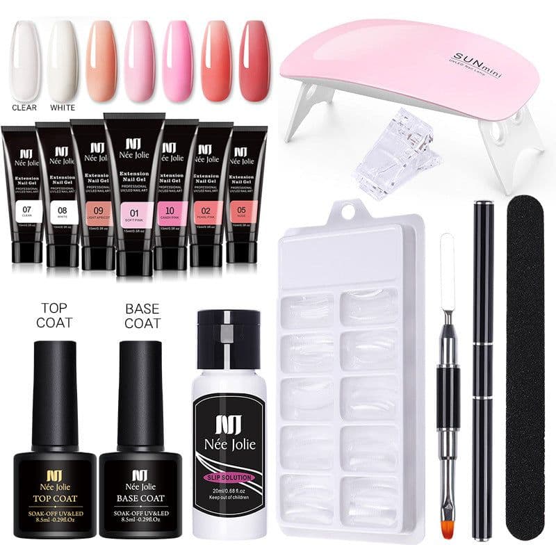 image-NeeJolie Nail Extension Gel Set 15-Piece Crystal Phototherapy Glue
