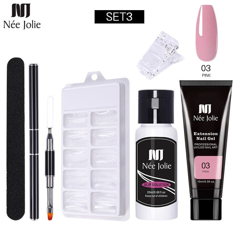 image-NeeJolie Nail Extension Gel Set 15-Piece Crystal Phototherapy Glue