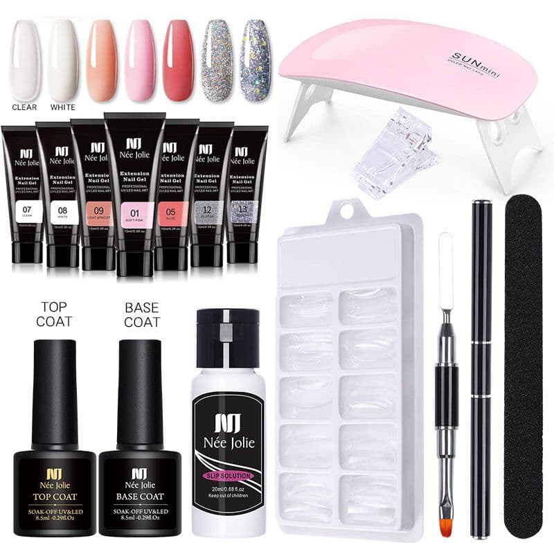 image-NeeJolie Nail Extension Gel Set 15-Piece Crystal Phototherapy Glue